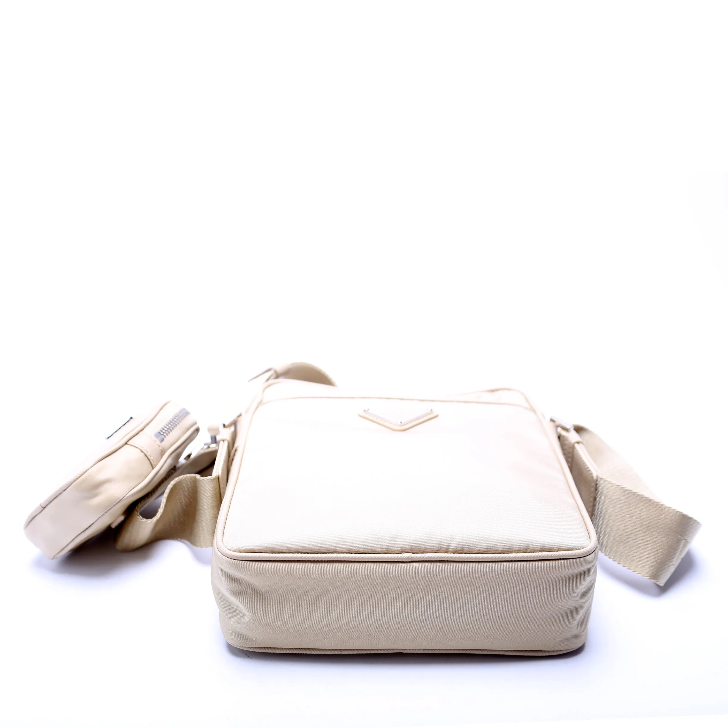 2VH112 Re-Nylon/Saffiano Leather Shoulder Gold