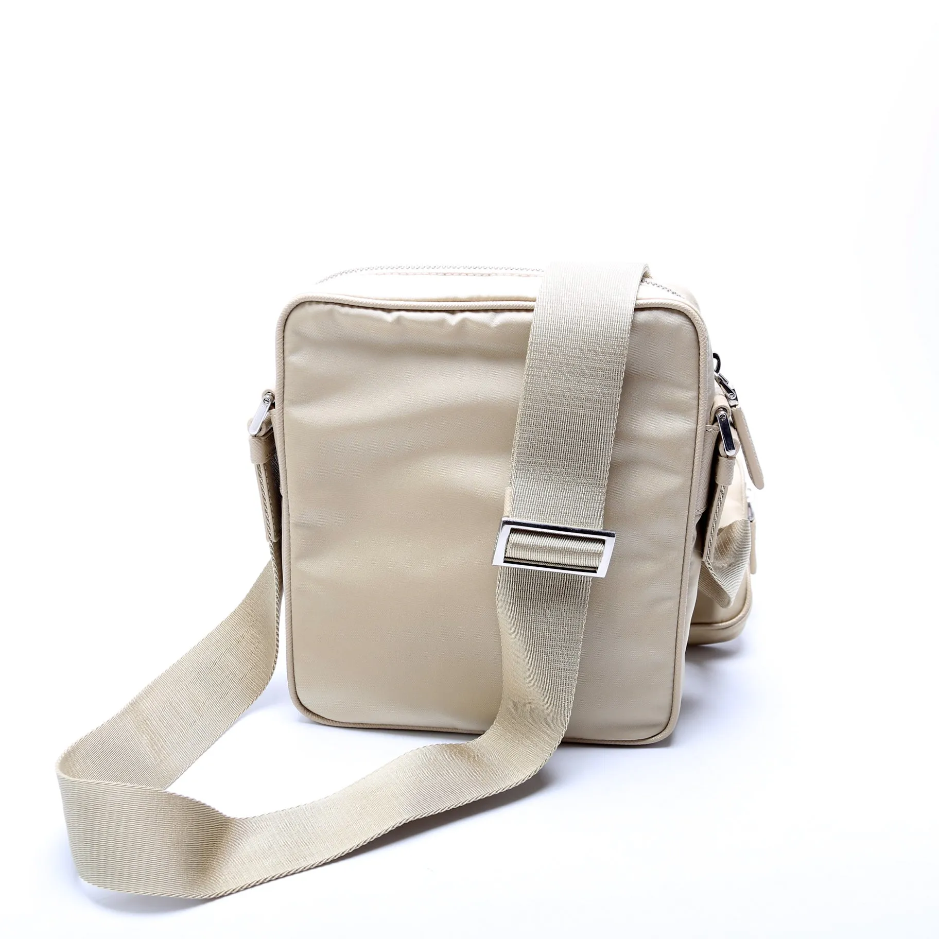 2VH112 Re-Nylon/Saffiano Leather Shoulder Gold