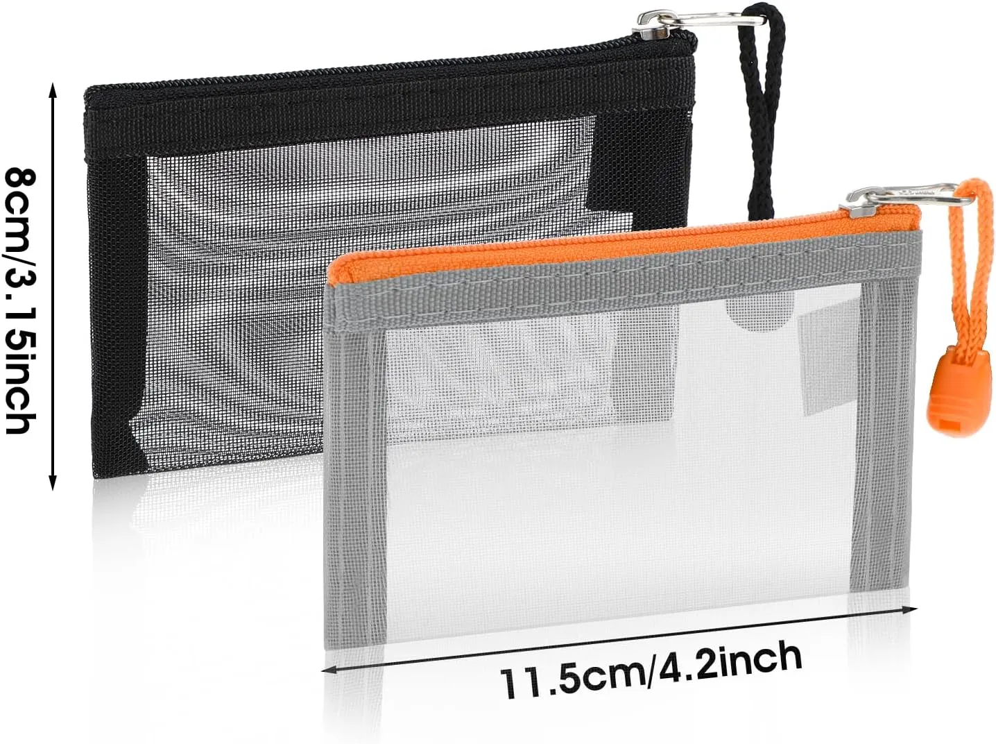 5 Pack Mini Zipper Mesh Bags 3 x 4.5 Inch Nylon Makeup Organizer Portable Travel Cosmetic Pouch Kit Beauty Accessories Holder Bag Storage Coin Purse for Small Items
