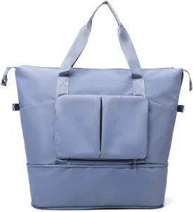 8 Pockets Travel Bag Wet-Dry Separated Gym Bag Foldable Yoga Fitness Bag Large Weekender Duffel Bag for Men Women