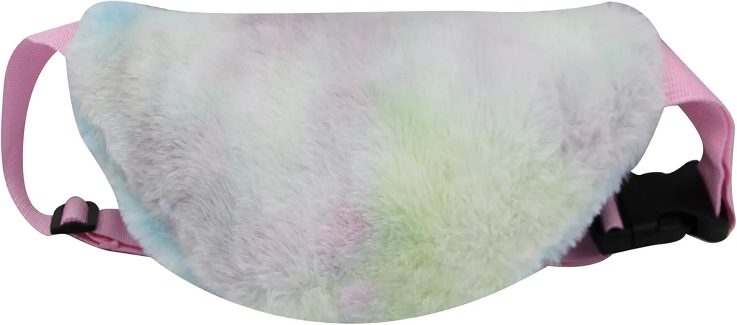 AIBEARTY Rainbow Unicorn Panda Plush Fuzzy Fanny Pack Waist Bag Cute Bum Bag for Girls Boys