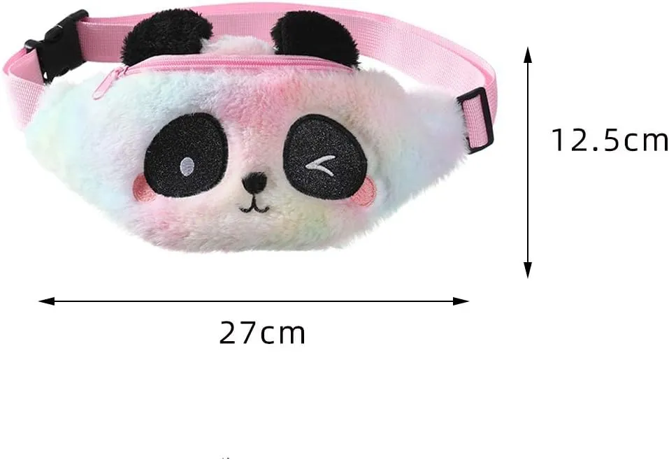 AIBEARTY Rainbow Unicorn Panda Plush Fuzzy Fanny Pack Waist Bag Cute Bum Bag for Girls Boys