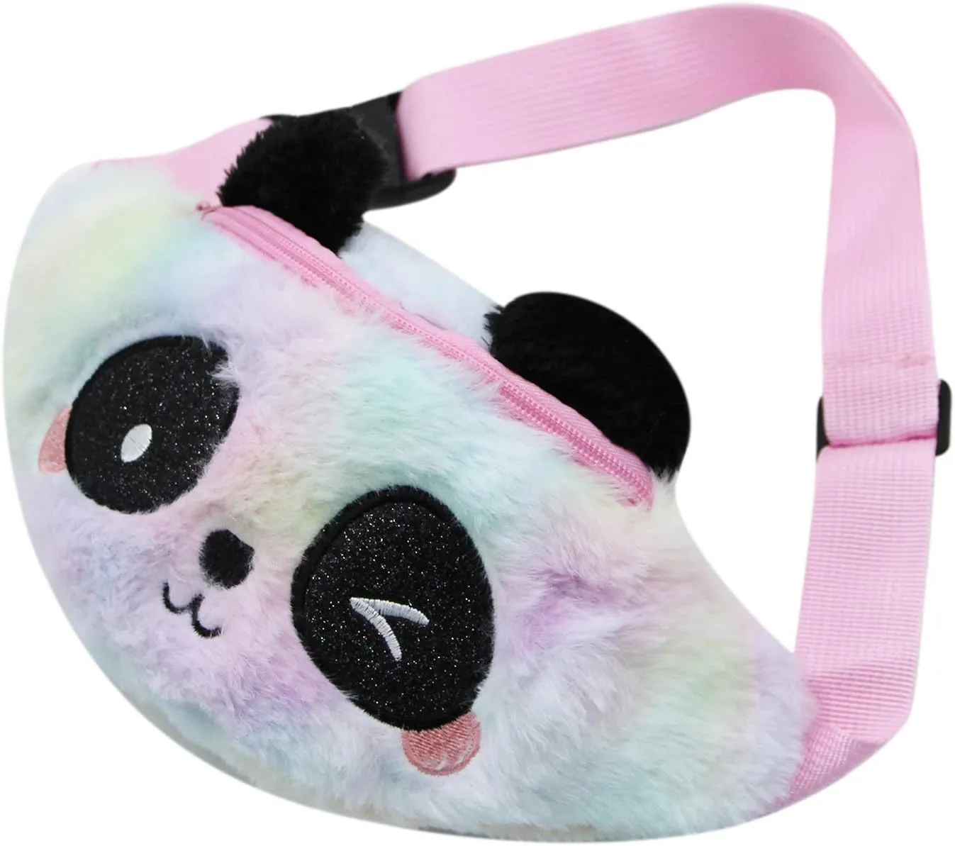 AIBEARTY Rainbow Unicorn Panda Plush Fuzzy Fanny Pack Waist Bag Cute Bum Bag for Girls Boys