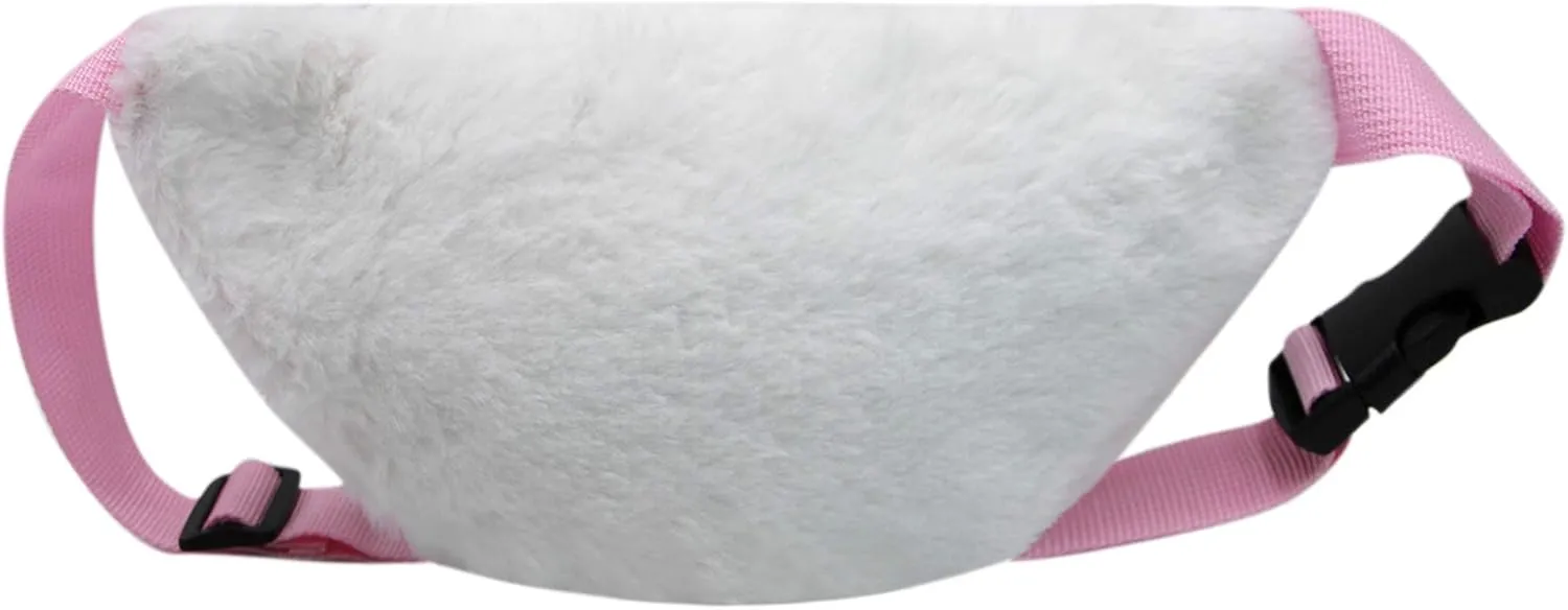 AIBEARTY Rainbow Unicorn Panda Plush Fuzzy Fanny Pack Waist Bag Cute Bum Bag for Girls Boys