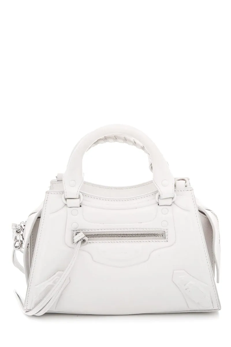 Balenciaga White Leather Neo Classic City Handbag