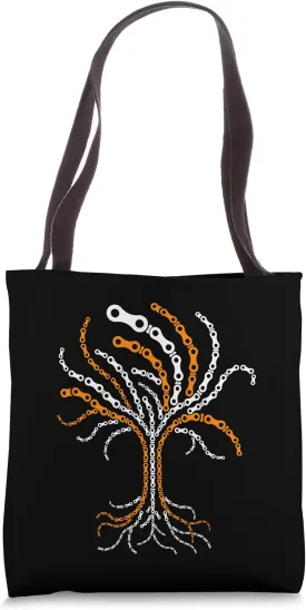 Bicycle Chains Links Bicycle Tree Chain Tree Biker MTB Bike Tote Bag