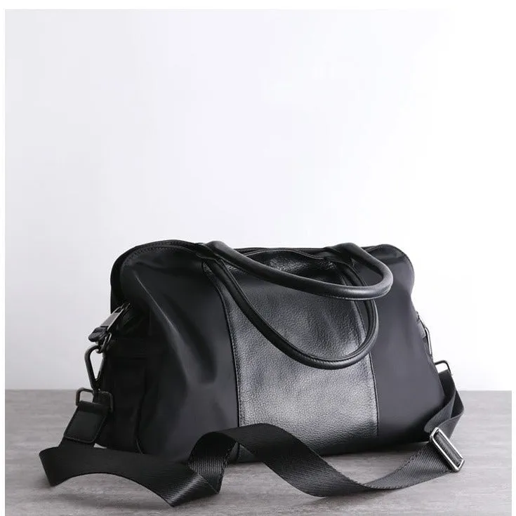 Black Nylon Shoulder Bag Nylon Shopper Bag Womens Nylon Handbag Black Nylon Crossbody Bag for Men