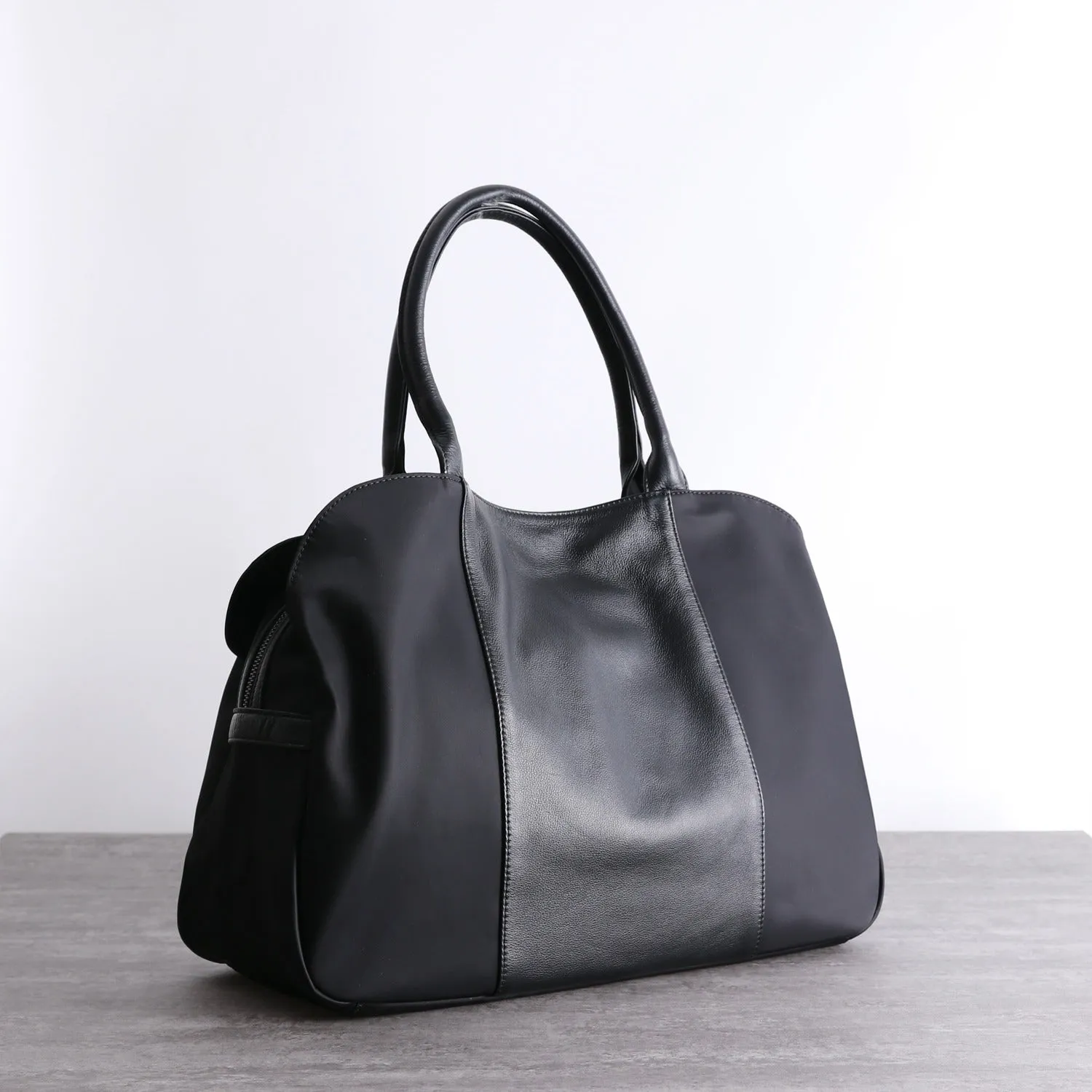 Black Nylon Shoulder Bag Nylon Shopper Bag Womens Nylon Handbag Black Nylon Crossbody Bag for Men