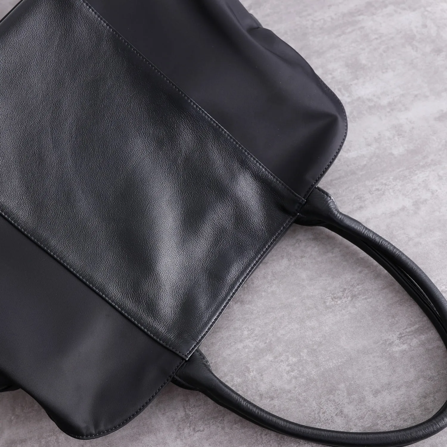 Black Nylon Shoulder Bag Nylon Shopper Bag Womens Nylon Handbag Black Nylon Crossbody Bag for Men