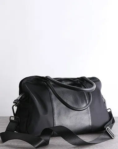 Black Nylon Shoulder Bag Nylon Shopper Bag Womens Nylon Handbag Black Nylon Crossbody Bag for Men