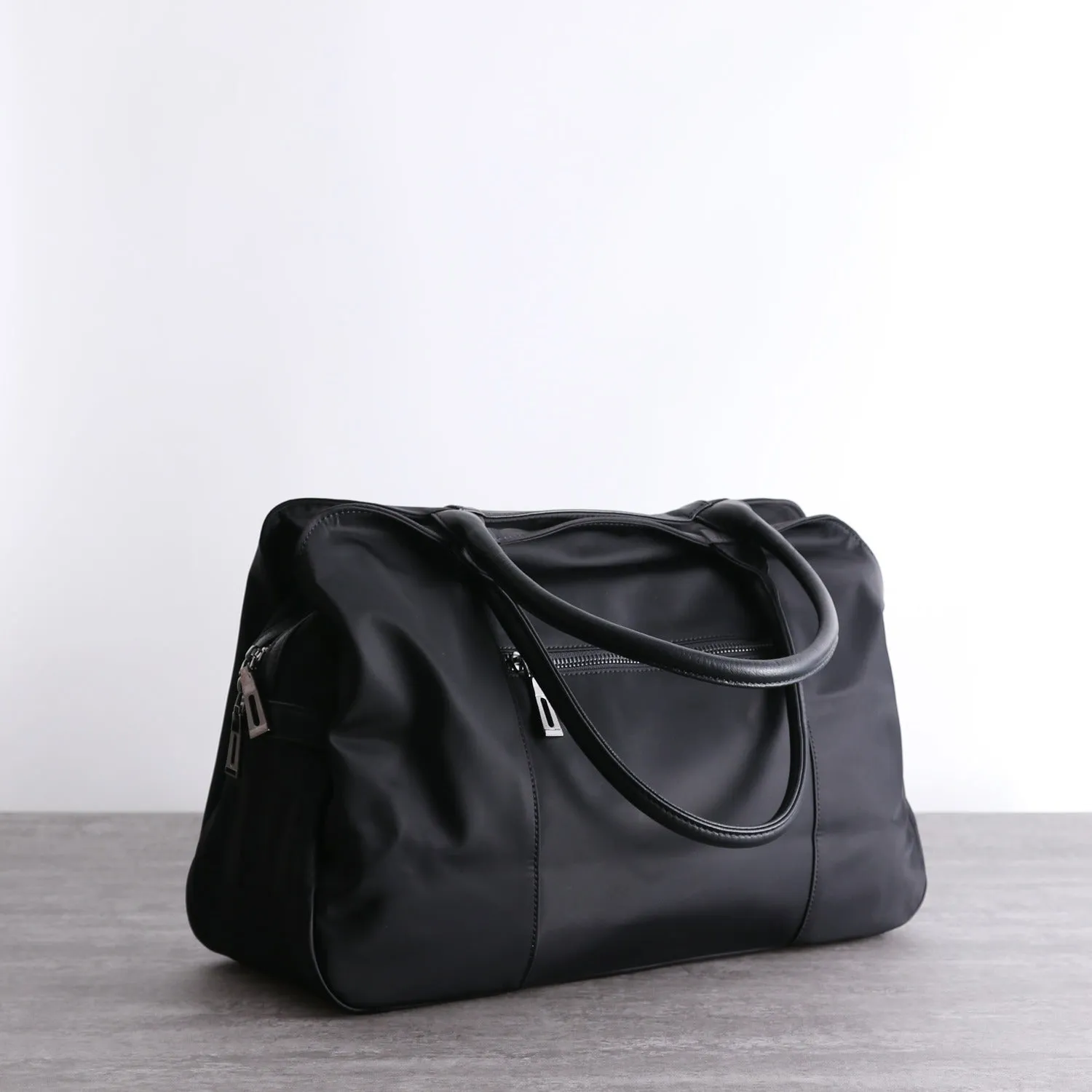 Black Nylon Shoulder Bag Nylon Shopper Bag Womens Nylon Handbag Black Nylon Crossbody Bag for Men