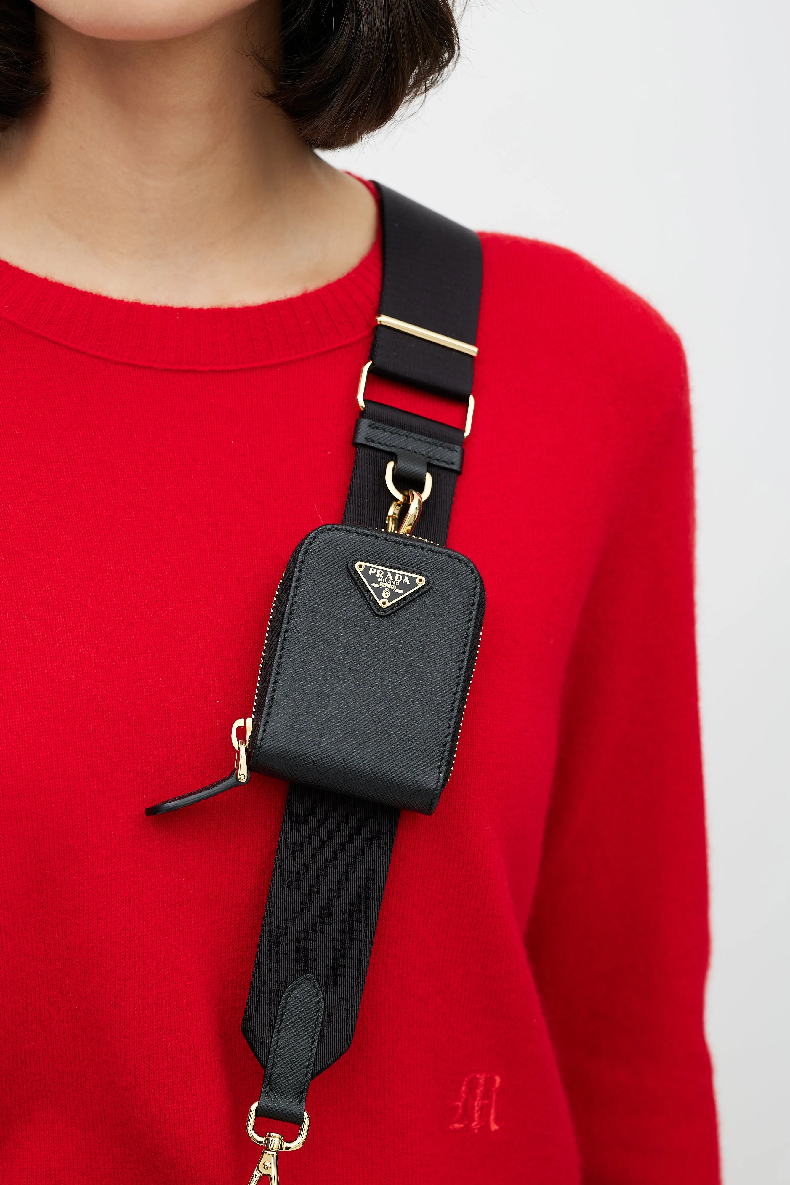 Black Saffiano Leather Re-Edition 2005 Shoulder Bag