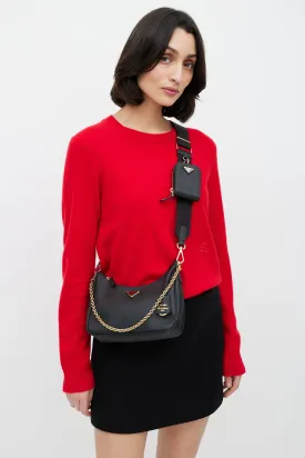 Black Saffiano Leather Re-Edition 2005 Shoulder Bag