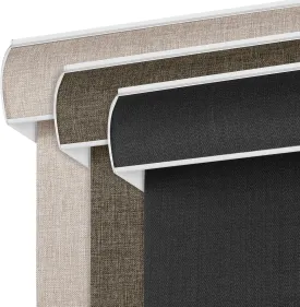 Blackout Roller Shades for Windows Cordless, Linen Fabric Roller Blinds Room Darkening Shades with Valance Thermal Insulated Window Shades for Home Office,Door,Black,35" W x 72" H