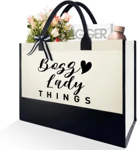 Boss Lady Tote Bag Gifts, Leader Mentor Teacher Mom Christmas Birthday Gifts, Boss Lady Girl Boss Babe Gifts, Thank You Appreciation Gift for Boss Lady, Boss Lady Things