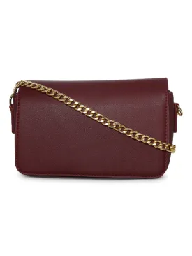 Burgundy PU Sling Bag