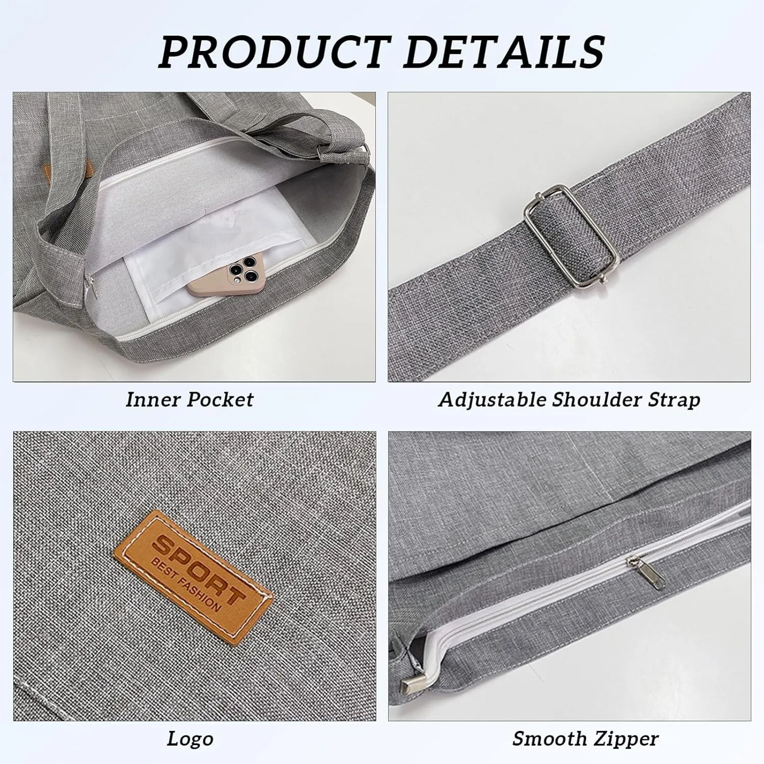 Canvas Tote Bag for Women - Crossbody, Shoulder, Travel & Beach Bag