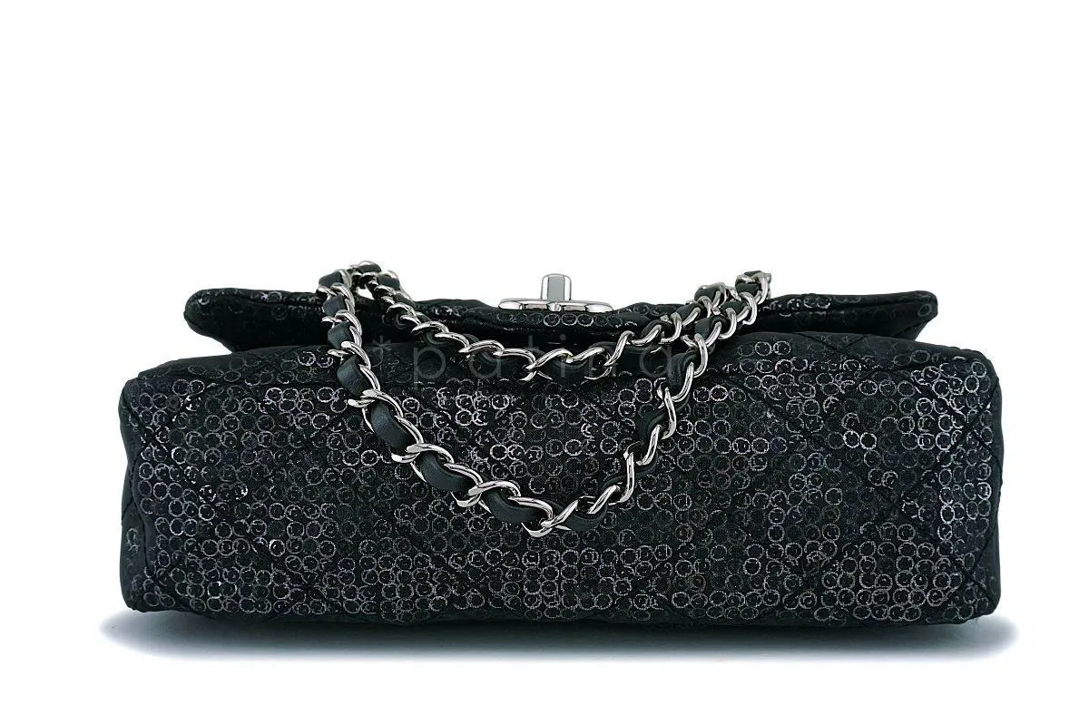 Chanel Limited Black Sequin-Mesh Quilted Classic Flap Bag