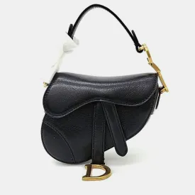 Christian Black Leather Micro Saddle Bag