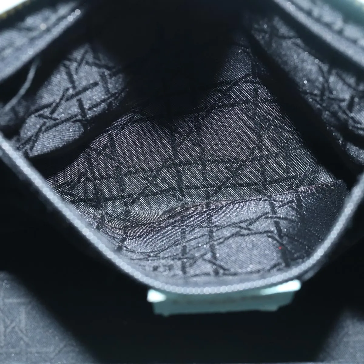 CHRISTIAN DIOR Canage Hand Bag Leather 2way Green Auth 77650
