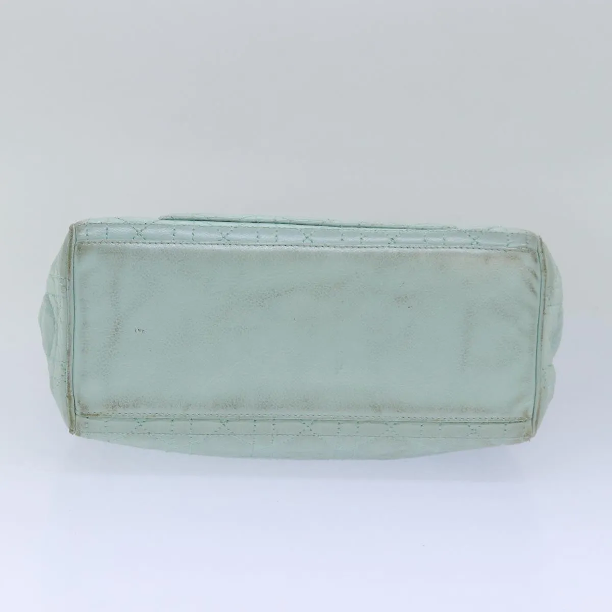 CHRISTIAN DIOR Canage Hand Bag Leather 2way Green Auth 77650