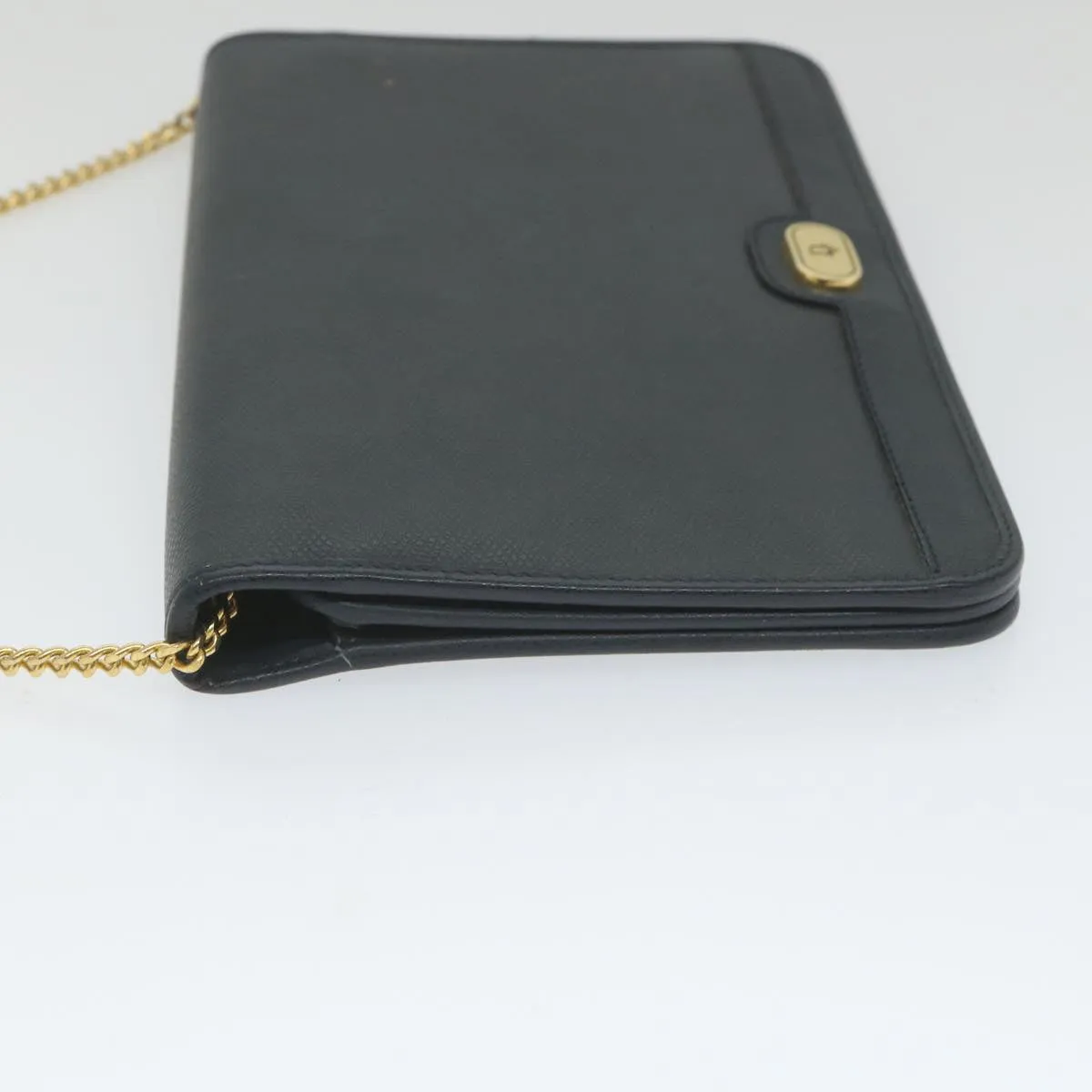 CHRISTIAN DIOR Honeycomb Canvas Chain Shoulder Bag Navy Auth ar10670