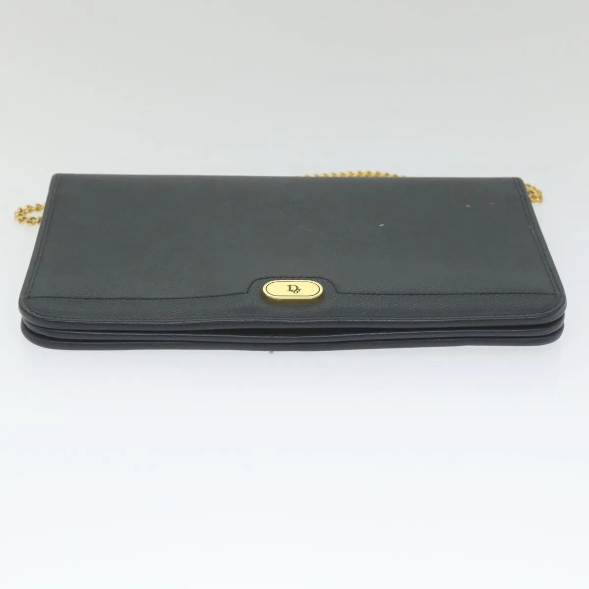 CHRISTIAN DIOR Honeycomb Canvas Chain Shoulder Bag Navy Auth ar10670