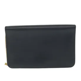 CHRISTIAN DIOR Honeycomb Canvas Chain Shoulder Bag Navy Auth ar10670