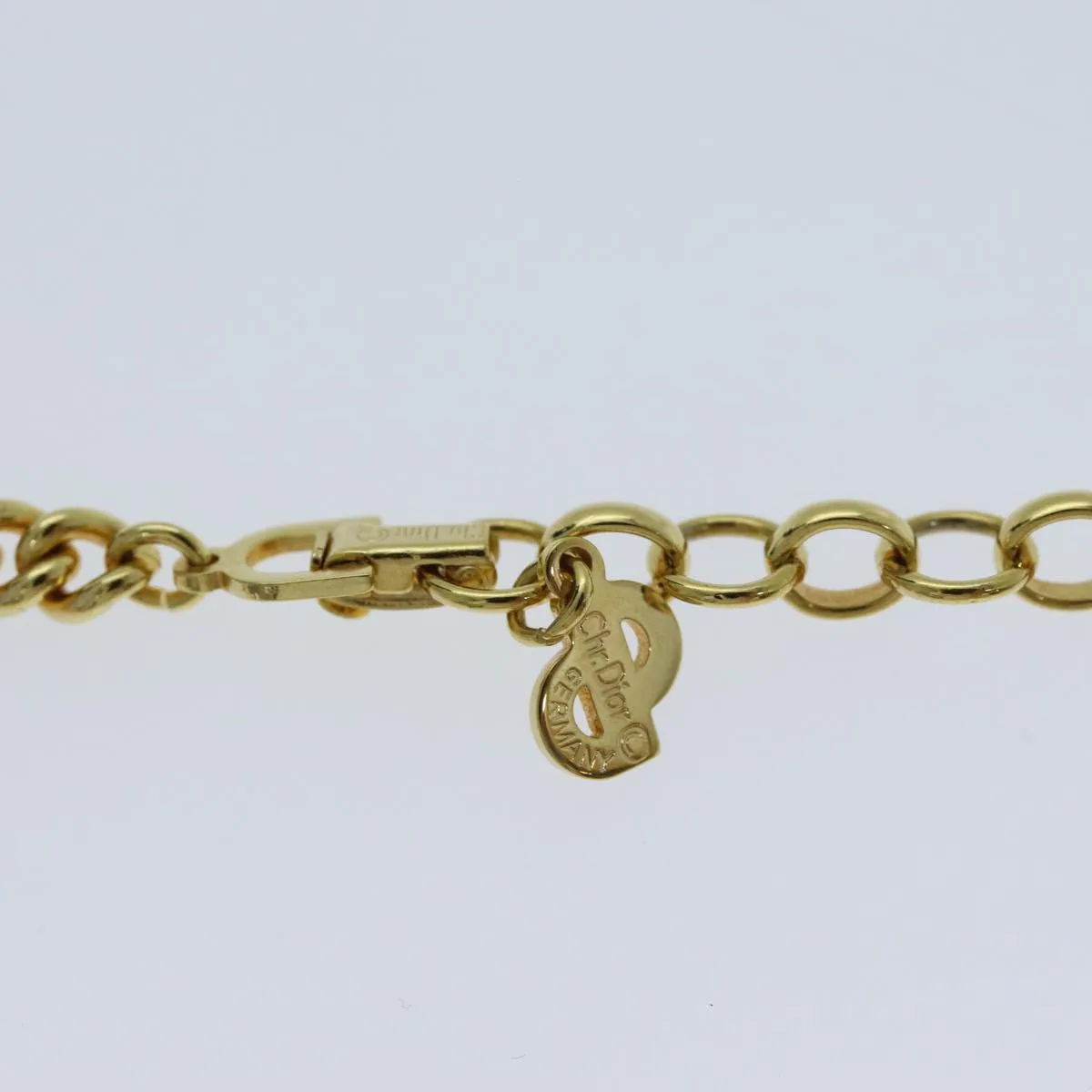 CHRISTIAN DIOR Necklace metal Gold Auth yk12883