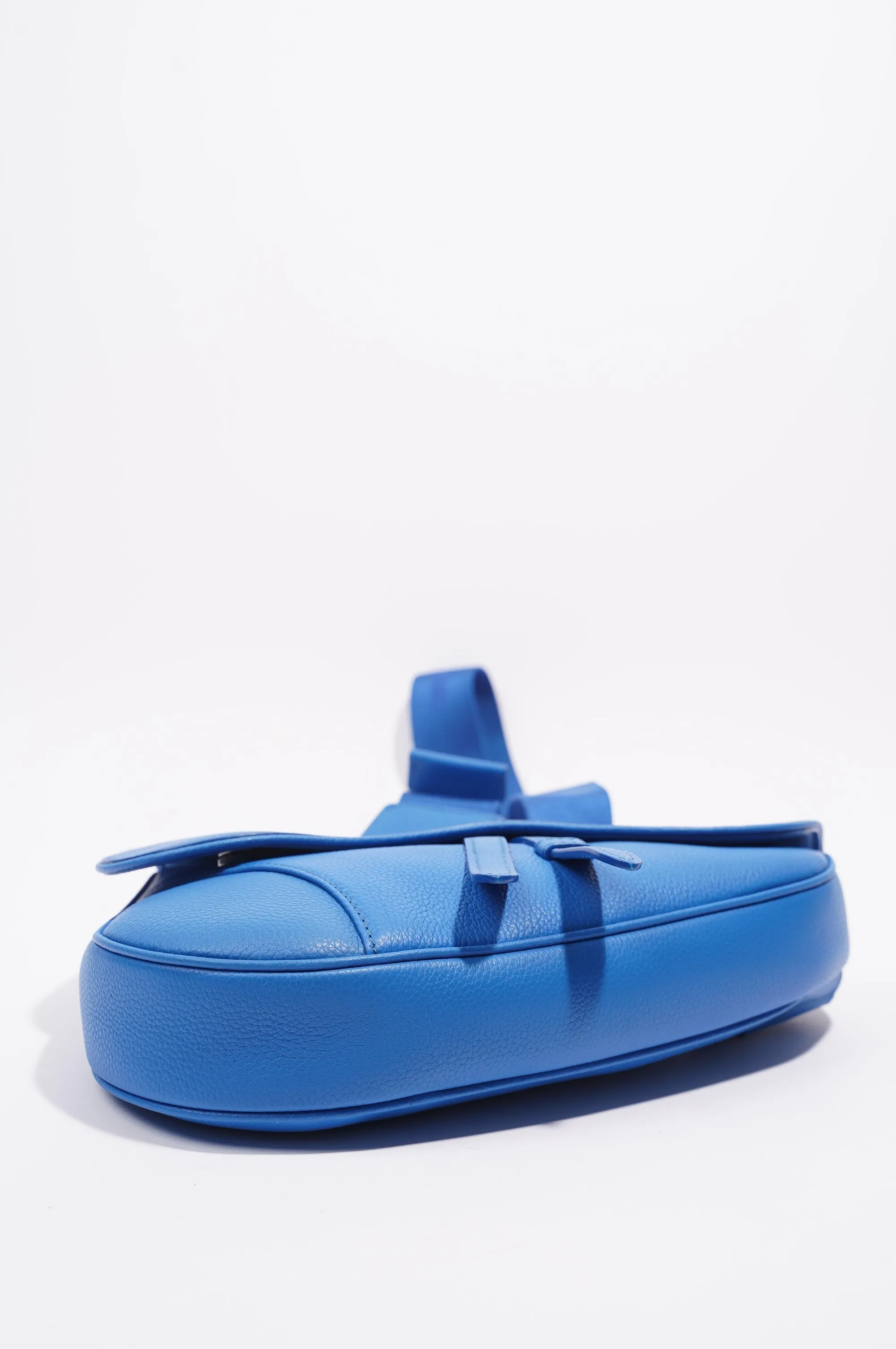 Christian Dior Saddle Bag Blue Leather