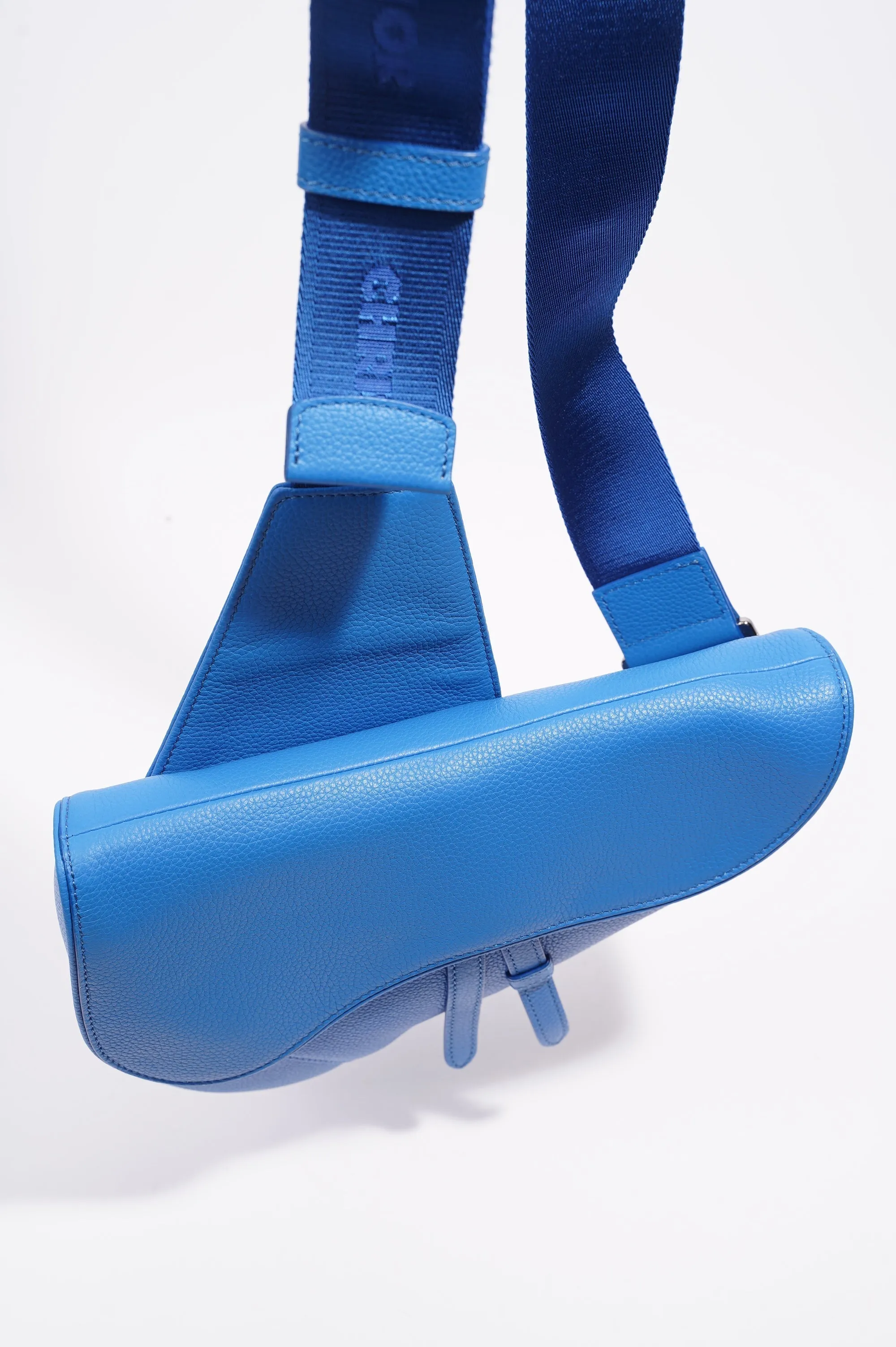 Christian Dior Saddle Bag Blue Leather