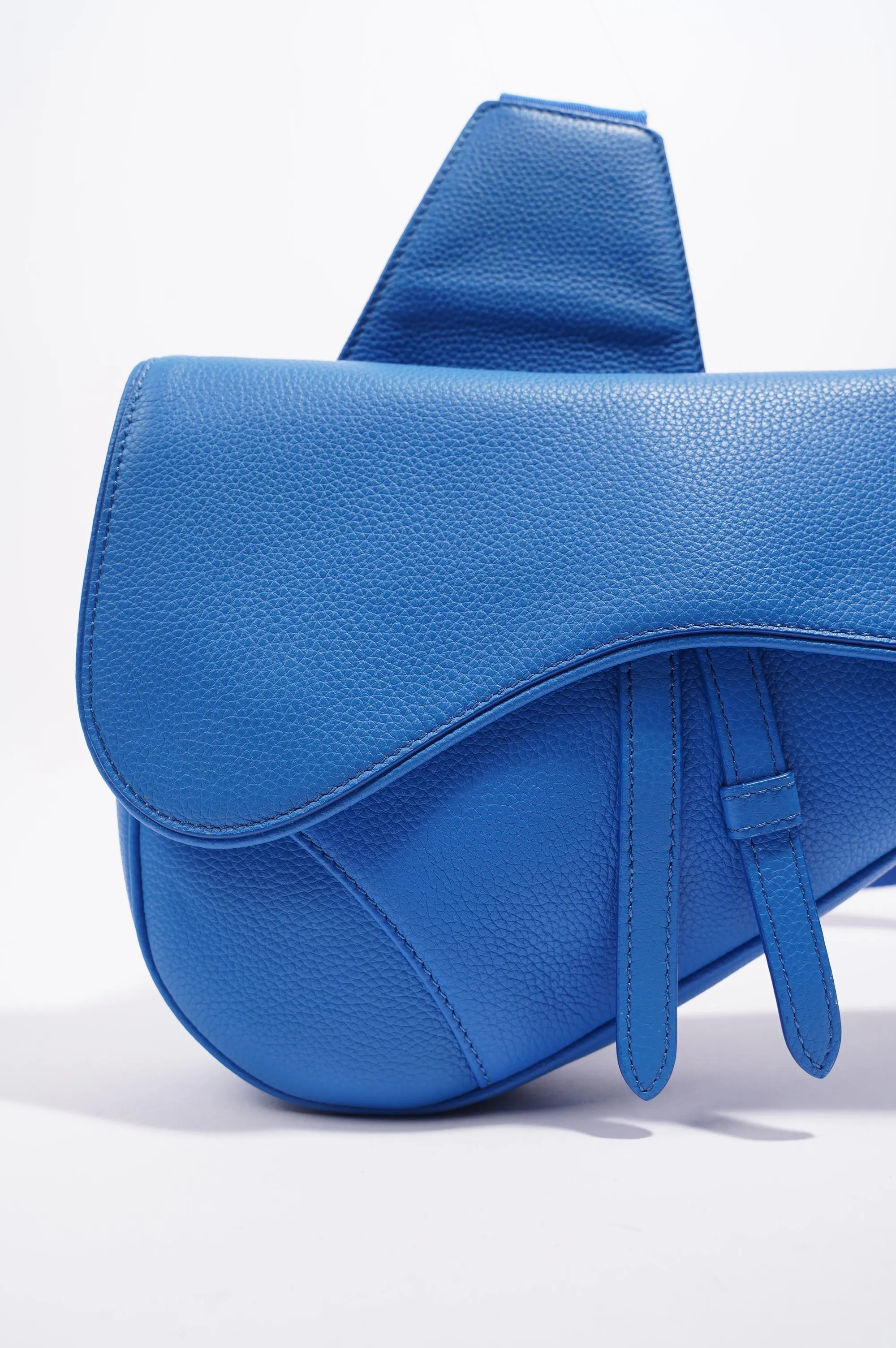 Christian Dior Saddle Bag Blue Leather