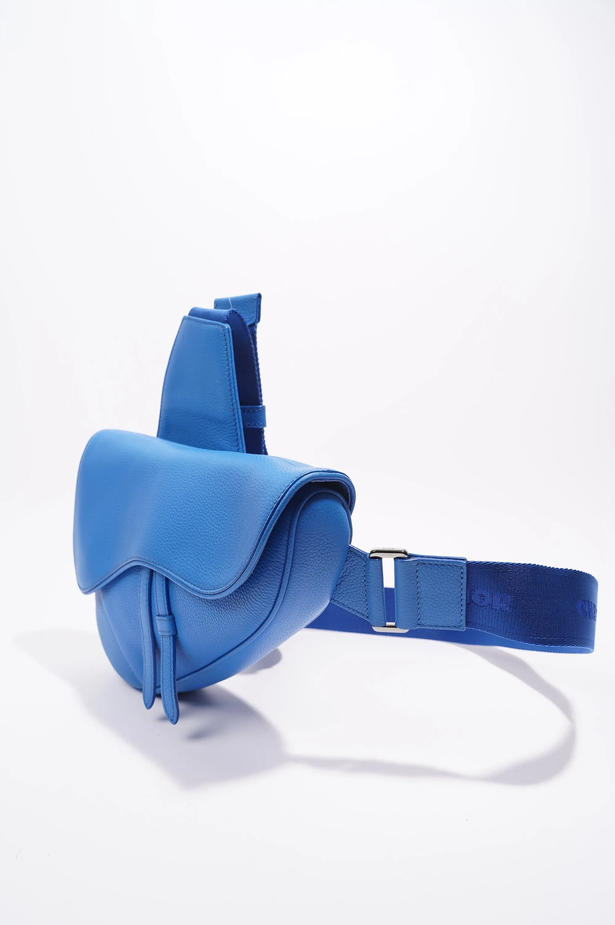 Christian Dior Saddle Bag Blue Leather