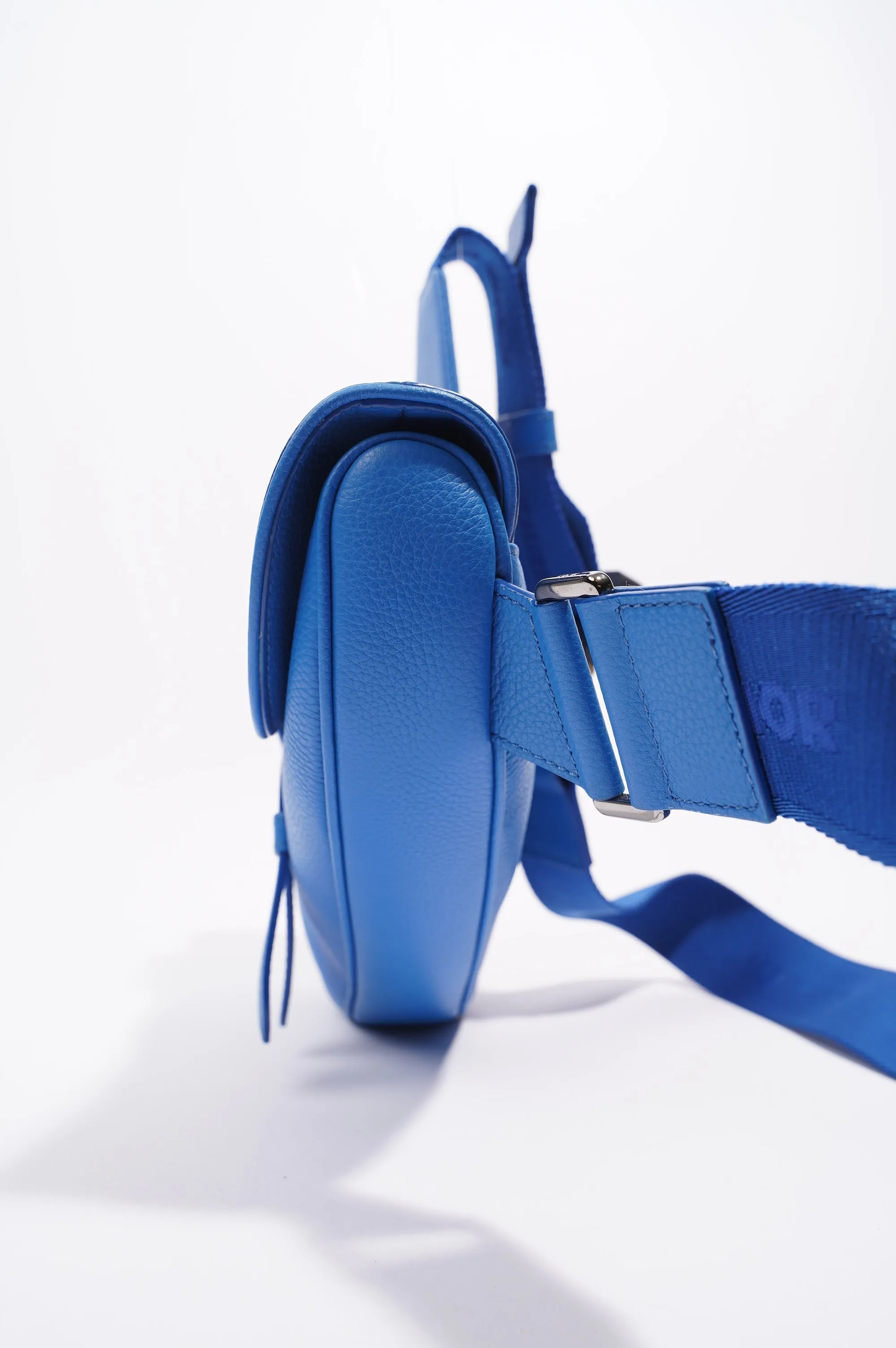 Christian Dior Saddle Bag Blue Leather
