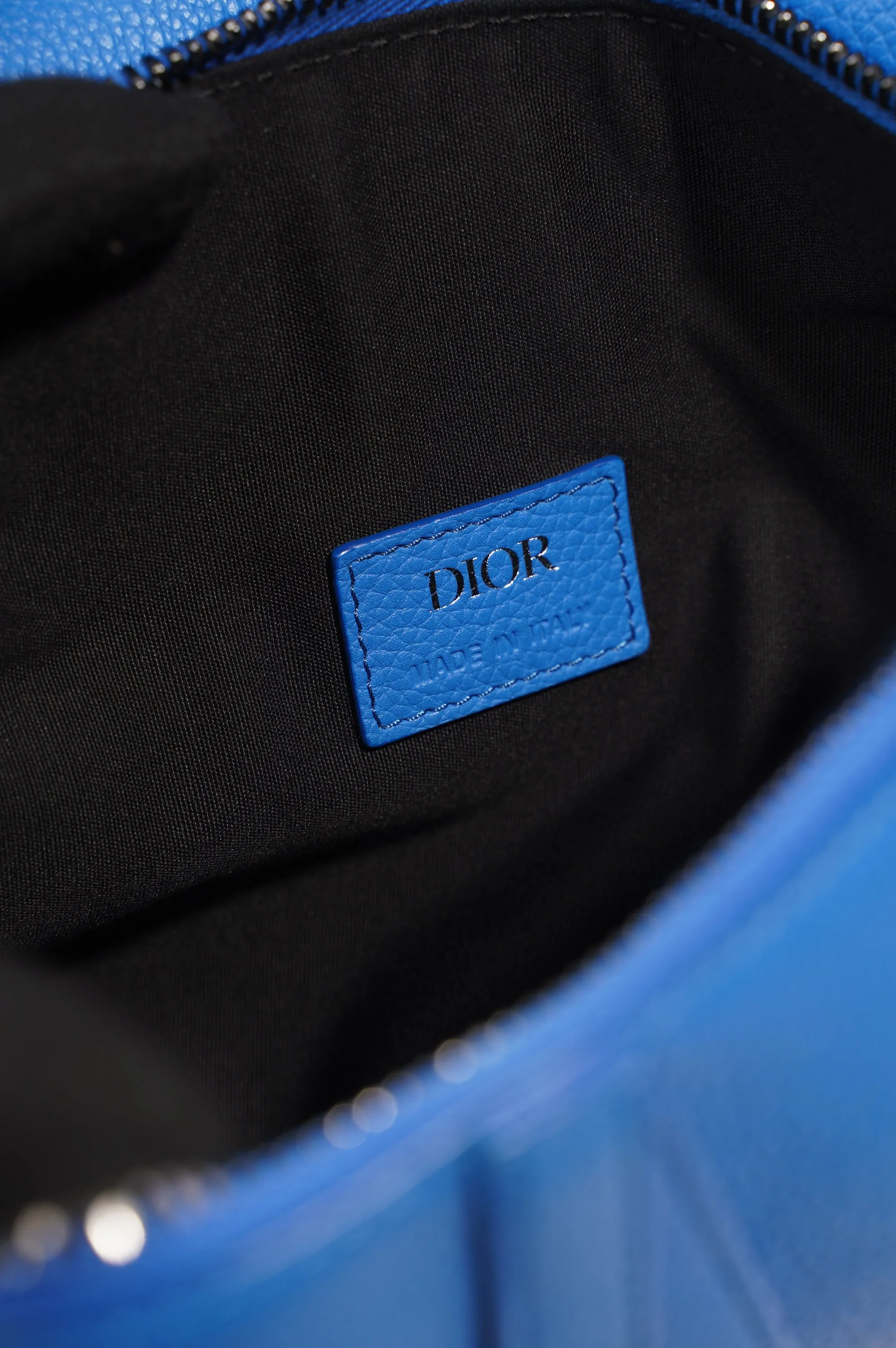 Christian Dior Saddle Bag Blue Leather