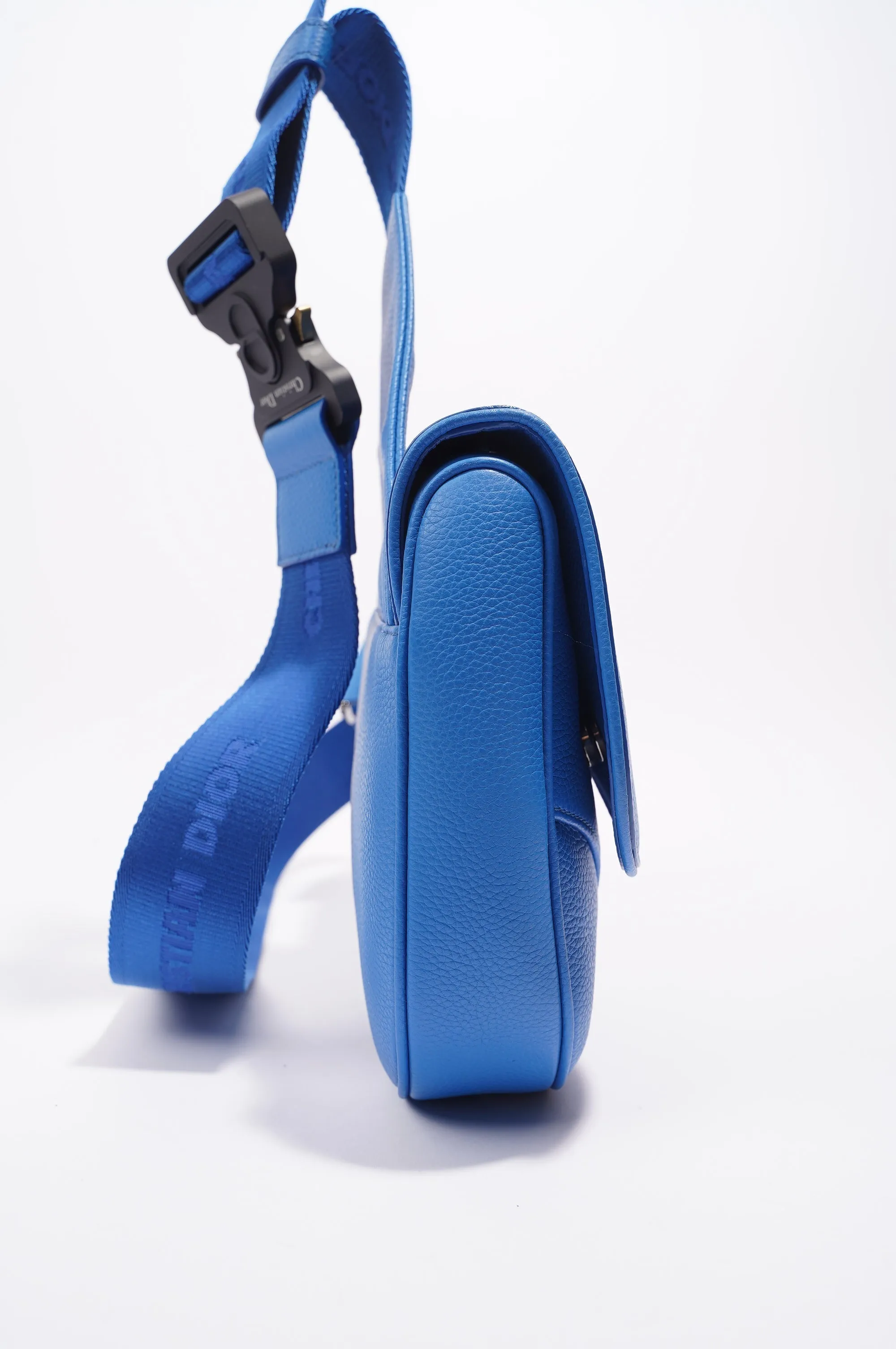 Christian Dior Saddle Bag Blue Leather