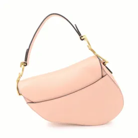 Christian Dior Saddle Bag Leather Mini Shoulder Bag Pink