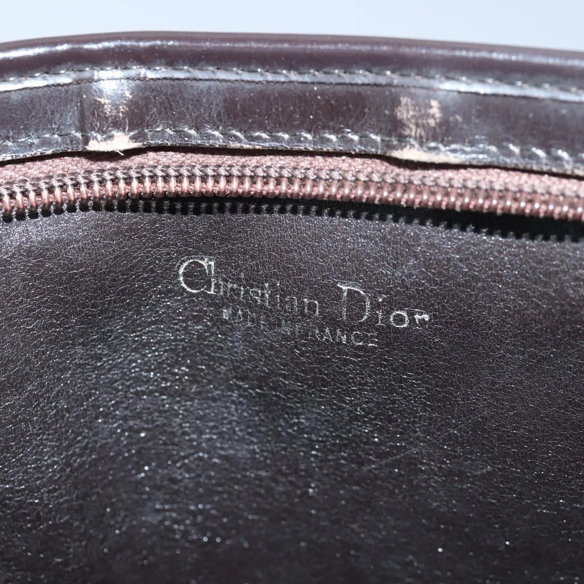 CHRISTIAN DIOR Trotter Canvas Shoulder Bag Brown Auth 81609