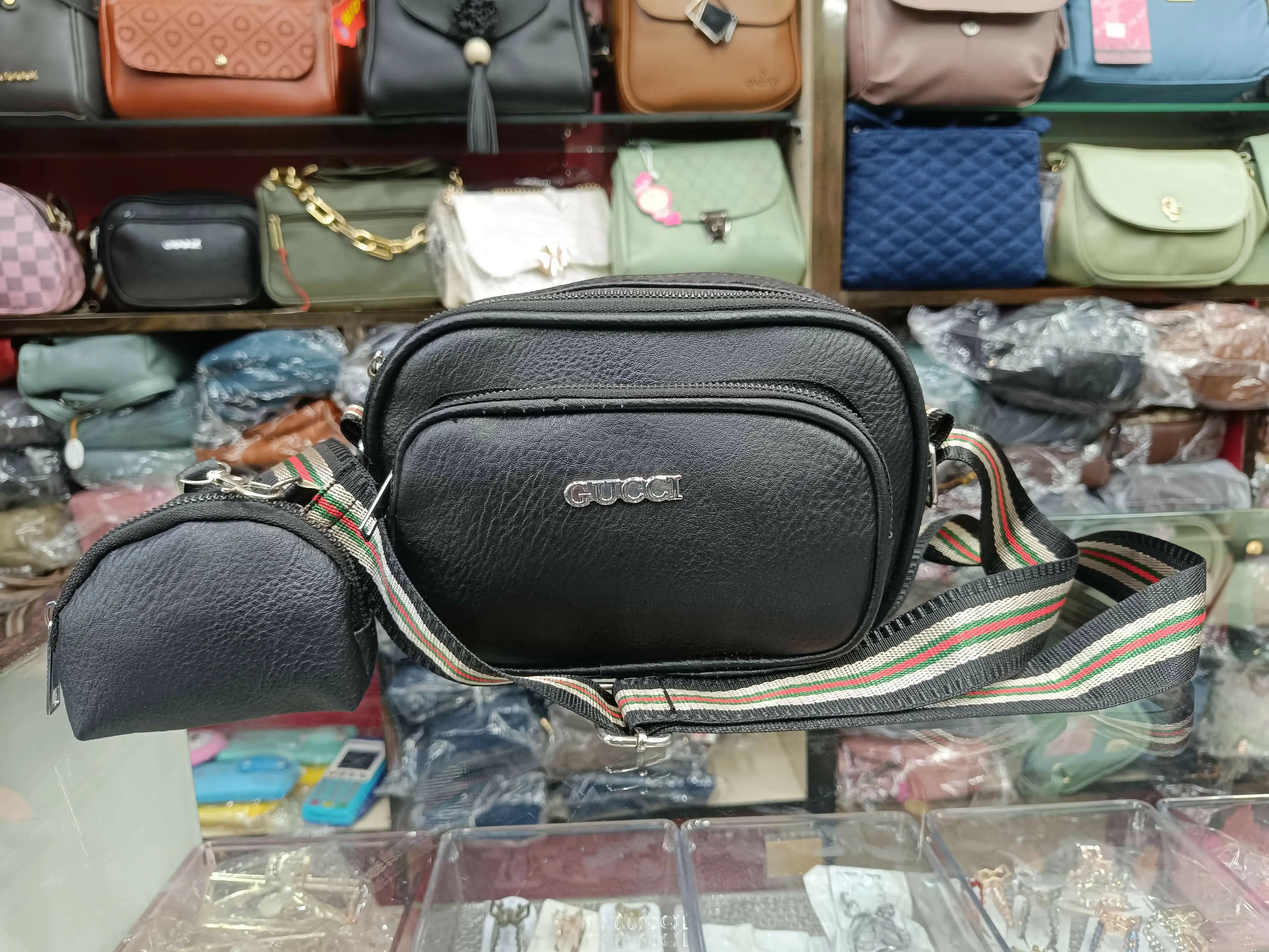 Classy black Women's / Girl's Sling Bag for college, travel and parties
