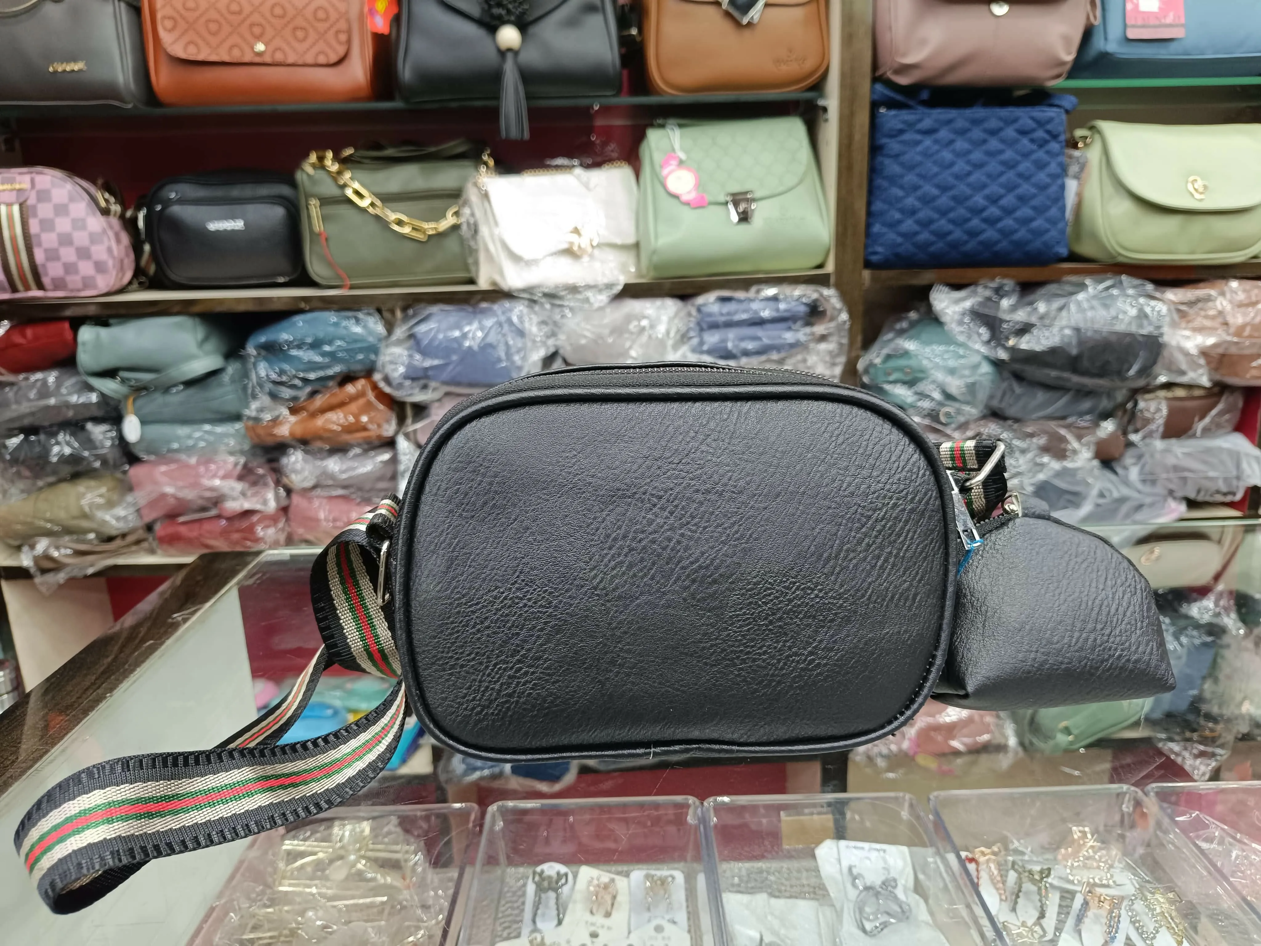 Classy black Women's / Girl's Sling Bag for college, travel and parties