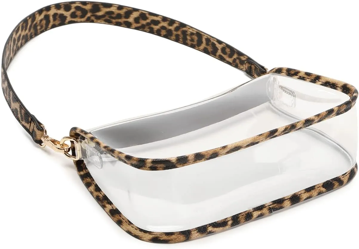 Clear Tote Bag Stadium Approved Clear Purse PVC Handbag Retro Classic Transparent Bag for Concert