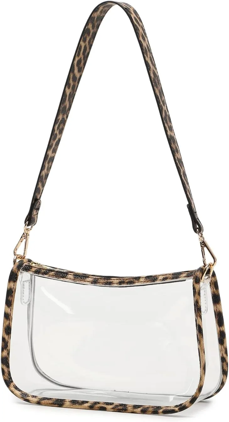Clear Tote Bag Stadium Approved Clear Purse PVC Handbag Retro Classic Transparent Bag for Concert