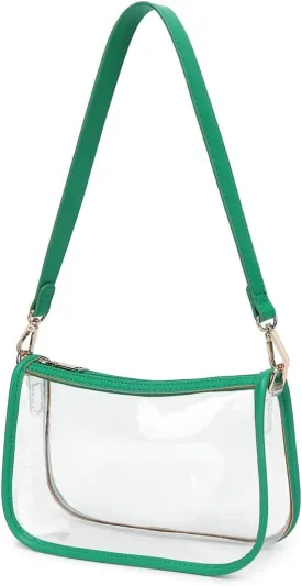 Clear Tote Bag Stadium Approved Clear Purse PVC Handbag Retro Classic Transparent Bag for Concert