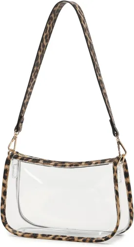 Clear Tote Bag Stadium Approved Clear Purse PVC Handbag Retro Classic Transparent Bag for Concert