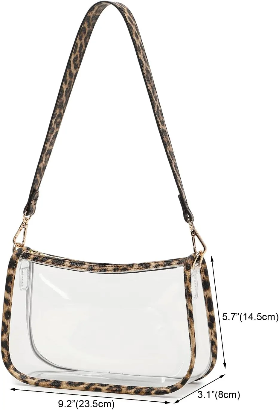 Clear Tote Bag Stadium Approved Clear Purse PVC Handbag Retro Classic Transparent Bag for Concert