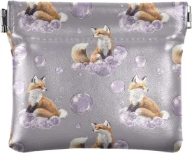 Coin Purse for Women Cute Fox Bubble Coin Pouch Change Holder PU Leather Mini Wallet Portable Coin Bag Money Pocket