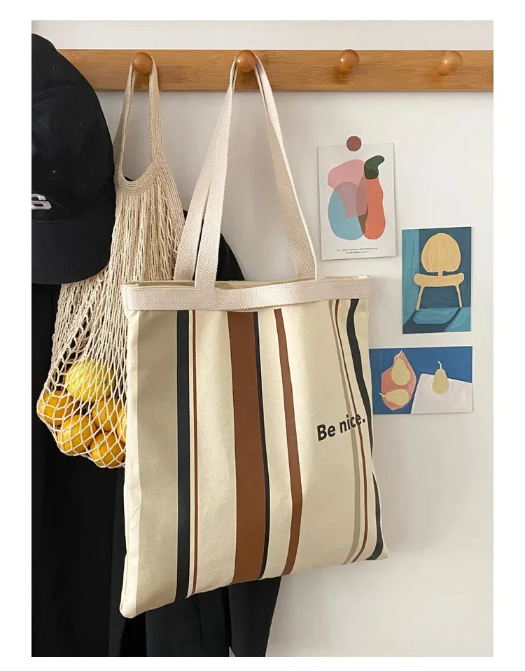 Colourful stripes Canvas Shoulder Bag