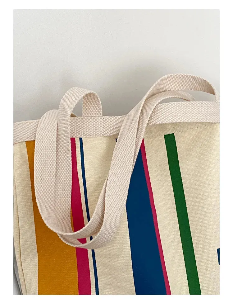 Colourful stripes Canvas Shoulder Bag
