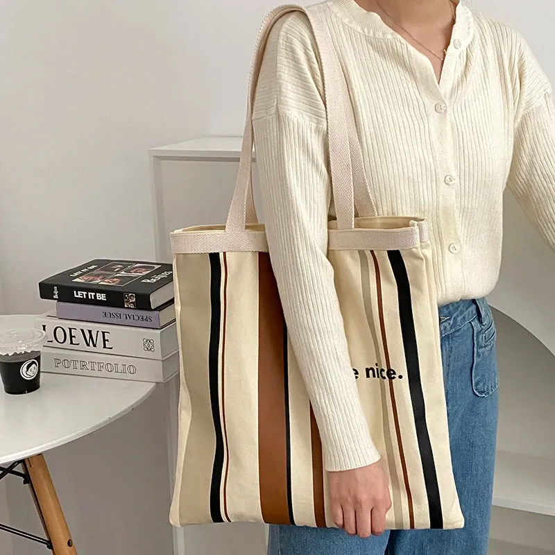 Colourful stripes Canvas Shoulder Bag