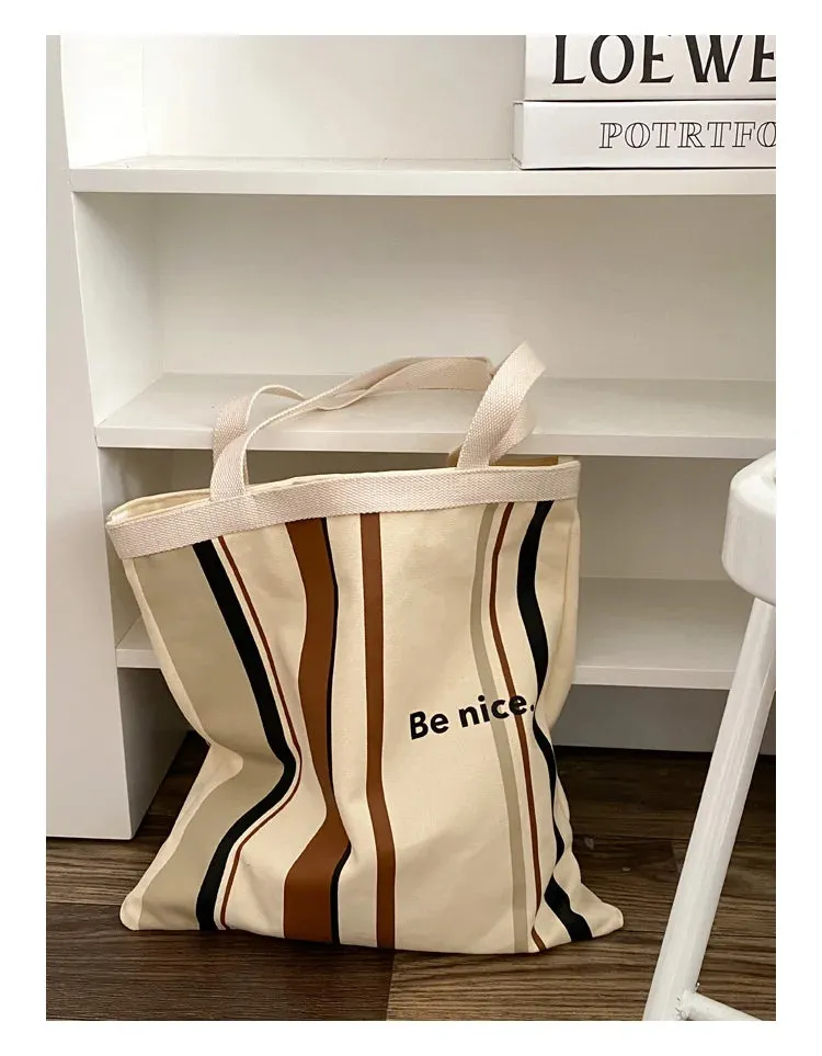 Colourful stripes Canvas Shoulder Bag